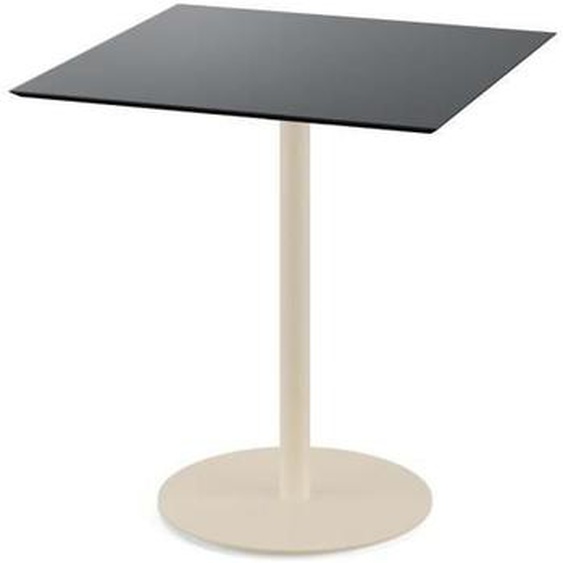 Table de bistrot - VEBA - 70x70 cm - HPL noir - Piètement sable - 2 places