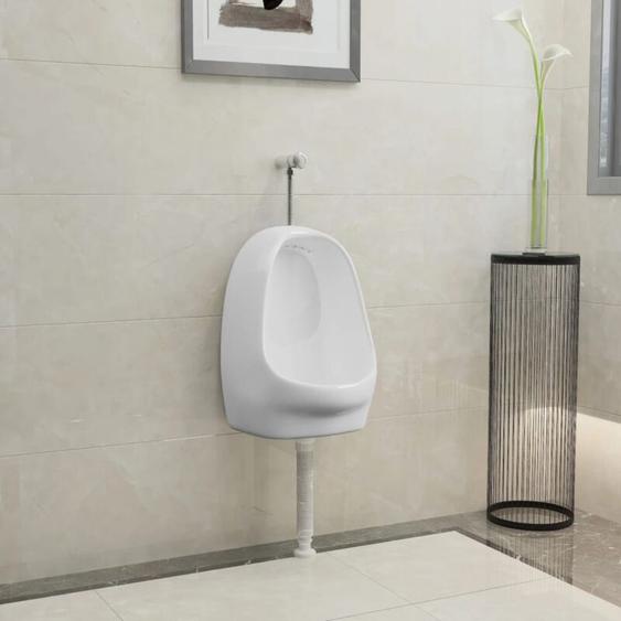 Vidaxl - Urinoir suspendu avec valve de chasse deau Céramique Blanc
