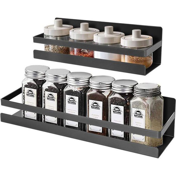 Uten Lot de 2 Étagère à Épices Magnétique - Étagère Réfrigérateur Magnétique,Étagère à Épices Magnétique Pour Réfrigérateur