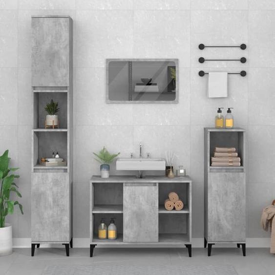 UU*NEW Meuble dévier - gris béton 80x33x60 cm - bois dingénierie 821296