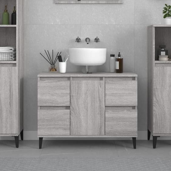 UU*NEW Meuble dévier - sonoma gris 80x33x60 cm - bois dingénierie 821282
