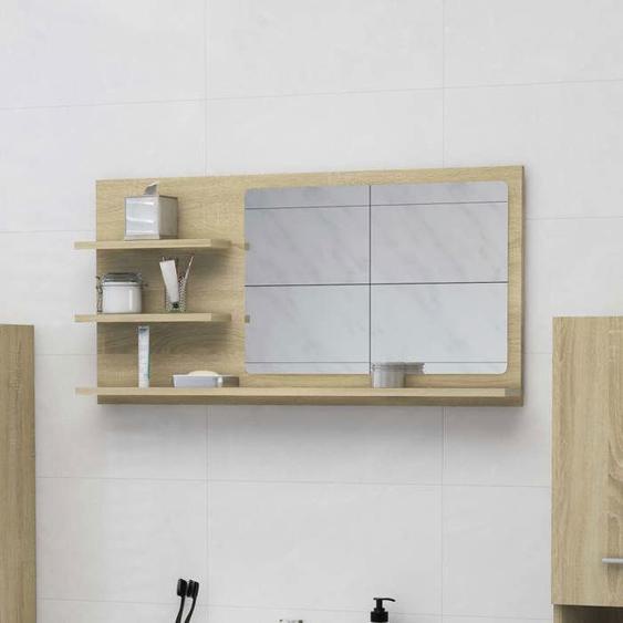 UU*NEW Miroir de salle de bain - chêne sonoma - Bois d’ingénierie 805018
