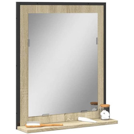 UU*NEW Miroir de salle de bain - et étagère chêne sonoma bois ingénierie 842417