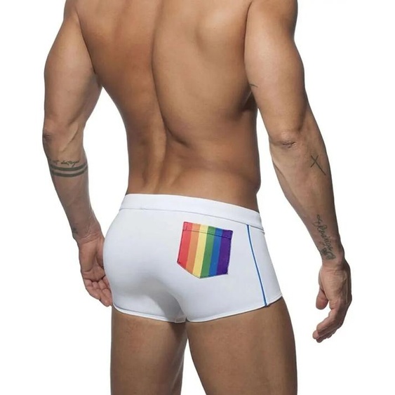 UXH Slip Sexy maillot de bain serré Stretch arc-en-ciel maillot de bain hommes marque Surf été plage pantalons de sport push-up hommes maillots de bain