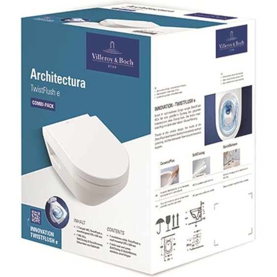 V&B Architectura Combi-Pack ovale 370x530x355mm mural blanc