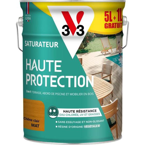 V33 - Saturateur Haute Protection Biosourcé chêne clair Mat - 5L + 20%