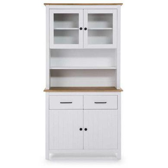 Vaisselier 4 portes 2 tiroirs Bois/Blanc - DARANMI - L 90 x l 40 x H 180