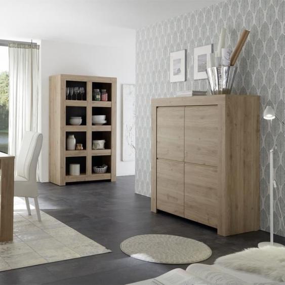 Vaisselier 4 portes Chêne naturel - PISE - L 110 x l 42 x H 140