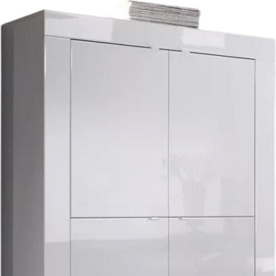 Vaisselier 4 portes ISORA – Blanc laqué brillant – Design moderne et fonctionnel