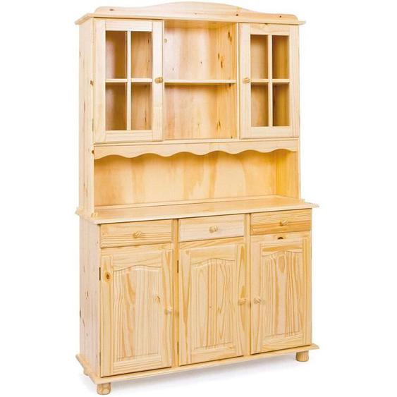 PKline Vaisselier/Buffet Toswa Bois Massif Armoire Buffet Console Salle à Manger Armoire Nature