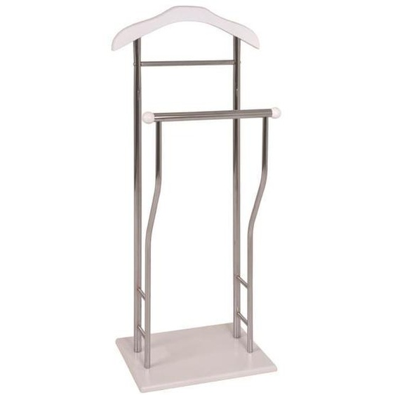 Valet coloris chromé-blanc - Dim : L 45 x P 30 x H 110 cm