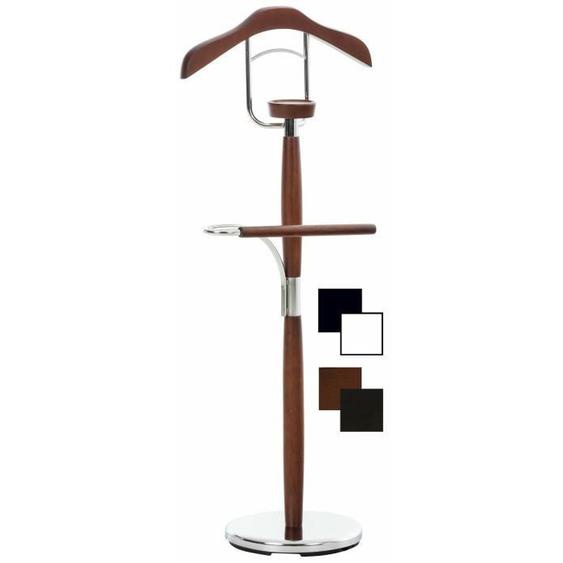 Valet de chambre Cardiff CLP en métal chromé avec ceintres pour vestes et pantalons - Marron