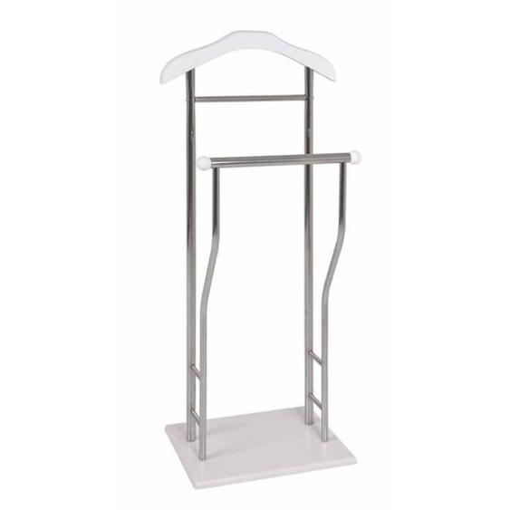 Valet de Chambre - PARIS PRIX - Elina - 110 cm - Acier & MDF - Blanc Laqué