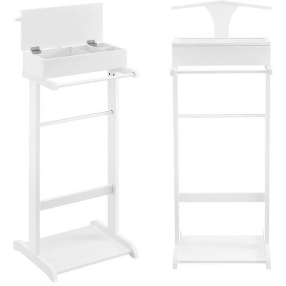 Valet de chambre ouvrable avec 4 poches 110 cm MDF blanc