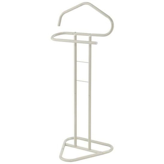 Valet de chambre et de nuit en métal laqué beige avec support pour veste et pantalon - IDIMEX