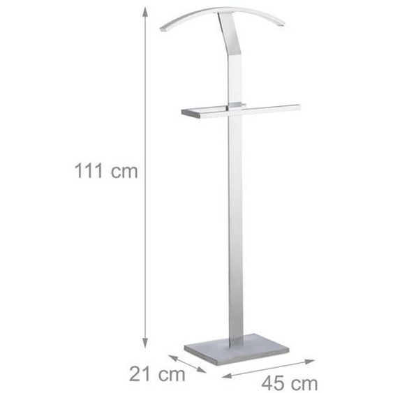 Valet de chambre portant porte vetements metal argente chrome