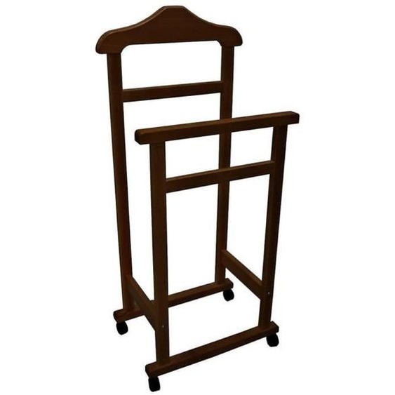 Valet de nuit - ELEGANCE - Portemanteau de chambre en bois massif - Noyer - Blanc - Enfant
