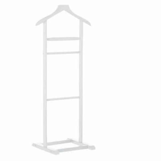 Valet de nuit en bois coloris blanc - Longueur 48 x Profondeur 36 x Hauteur 107 cm