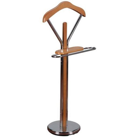 Valet de nuit en bois de hêtre massif teinte Merisier - DOUG - Taille L 48 x l 32 x H 110 cm