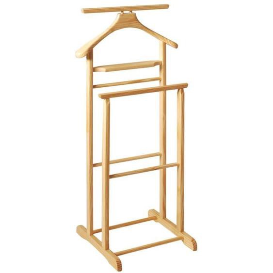 Valet de nuit en bois massif coloris naturel, Longueur 47 x Profondeur 36 x Hauteur 102 cm
