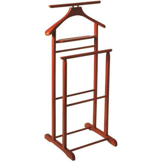Valet de nuit en bois massif couleur cerisier, Longueur 47 x Profondeur 36 x Hauteur 102 cm
