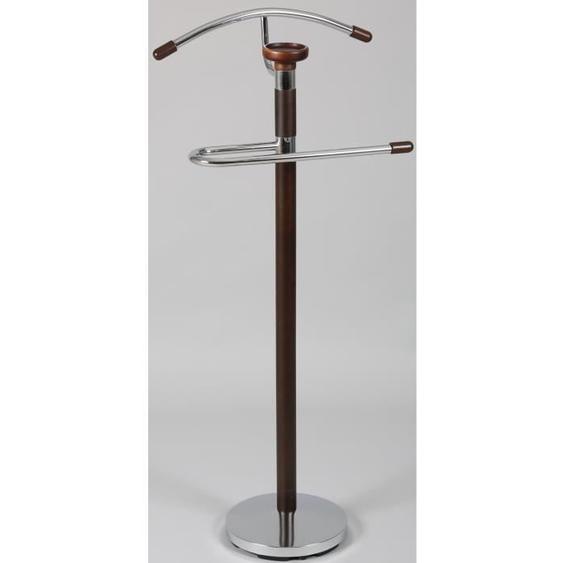 Valet de nuit en bois massif - PEGANE - teinte wengué - L470 x l280 x H1180 mm