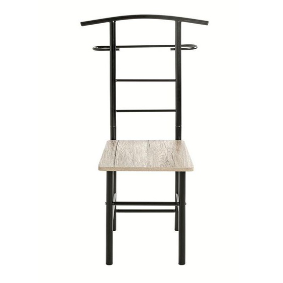 Valet de nuit , valet de chambre en bois coloris chêne San Remo et métal noir  -longueur 46 x profondeur 46 x hauteur 109 cm