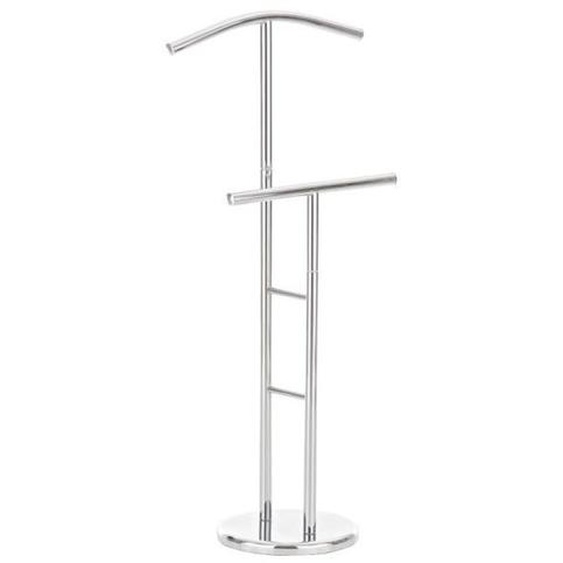 Valet double porte-vêtements et manteaux RAYMON en métal chromé - CLP - 107 cm