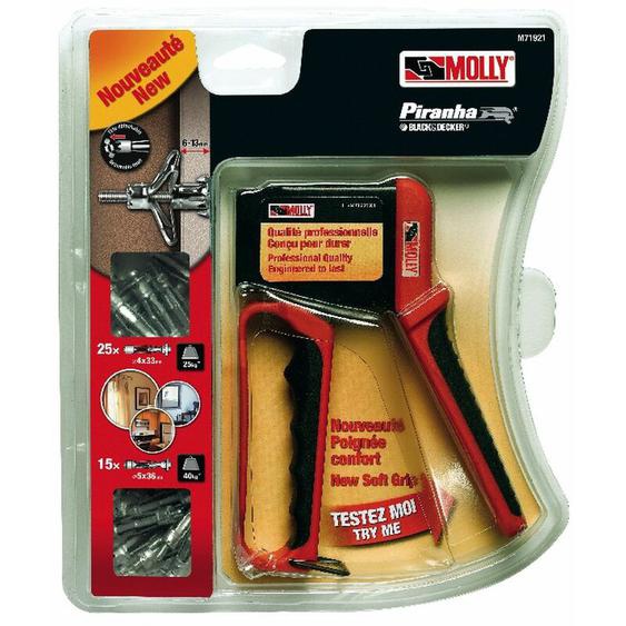 Valibox 40 chevilles métal : 25 Ø4x33mm + vis + 15 diam 5 x 36mm + vis + 1 pince nouvelle génération Molly M71921-XJ