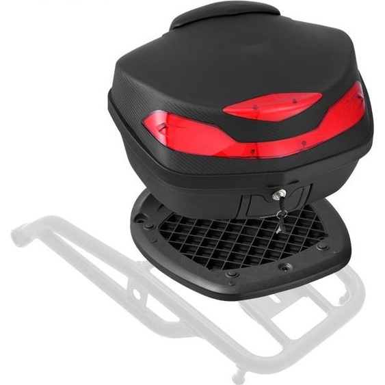 Valise moto Top Case Universal 48L - Topbox moto Sac noir - Solution de rangement polyvalente