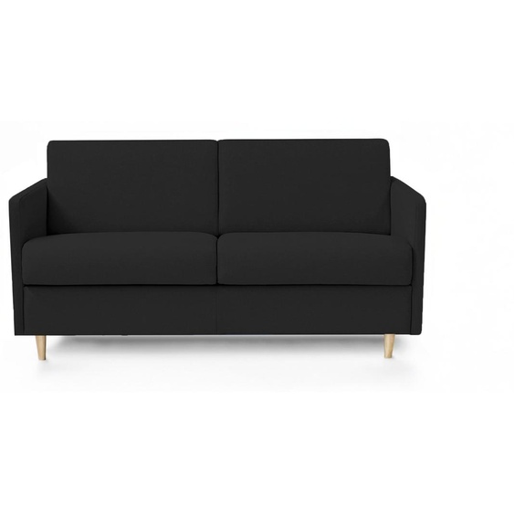 VALLAURIS - Canapé convertible 2 places - Tweed, Noir