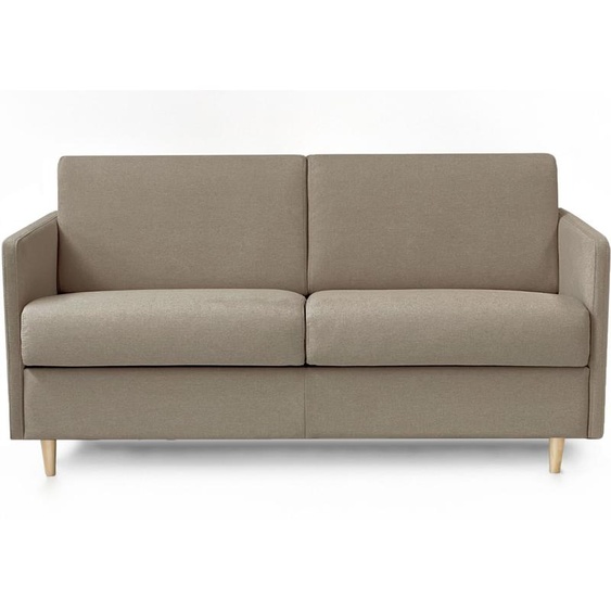 VALLAURIS - Canapé convertible 2 places - Tweed, Taupe clair