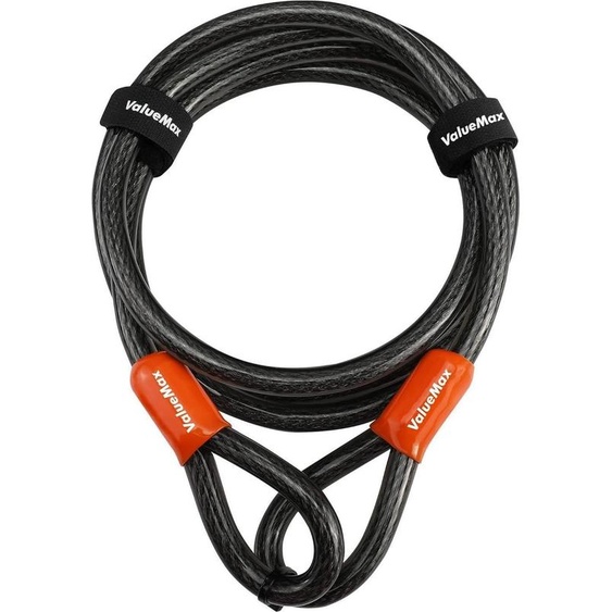 ValueMax câble à boucles 2m câble acier de sécurité 12mm noir