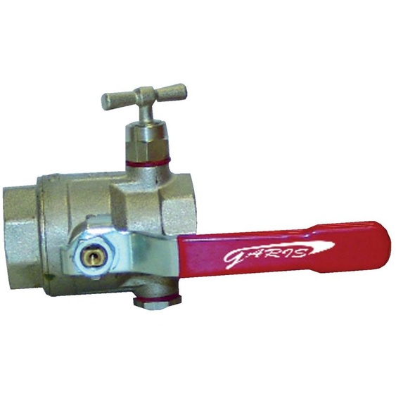 Vanne à purge poignée + papillon femelle femelle 20/27 - GARIS - V03FF-20M