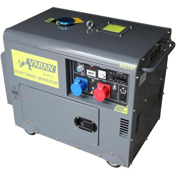 Varan Motors - 92623 Générateur électrique Diesel insonorisé Groupe électrogène 5kVA 400V et 230V Sans perte