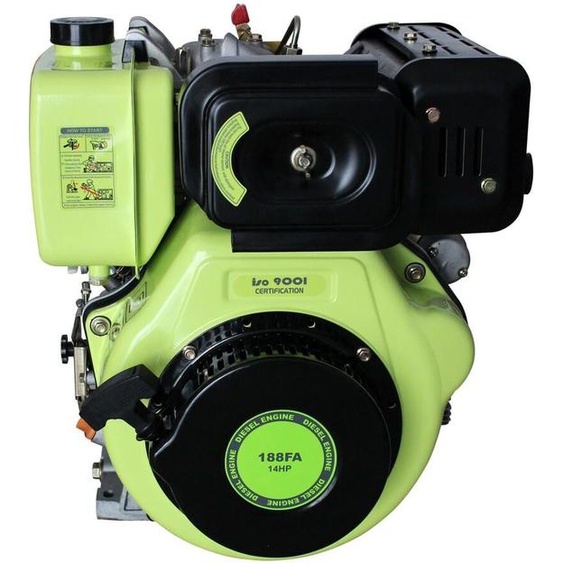 Varan Motors - 92682 Moteur Diesel 456cc 14CV + Démarrage Electrique, sortie à clavette 25.4mm F2