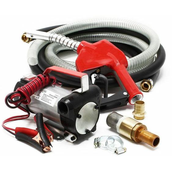 Varan Motors - CYB150 Pompe à fuel diesel gasoil 12V 40l/min 160W avec crépine, pistolet automatique et clapet anti retour, pompe de transfert