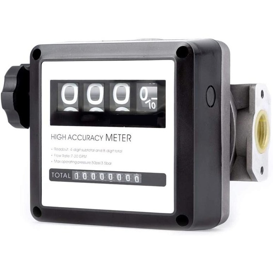 Varan Motors - NEFWM-03 Débitmètre mécanique compteur pour pompe de transfert de fluide Diesel, Huile Eau Adblue® 20-120l/min, 1