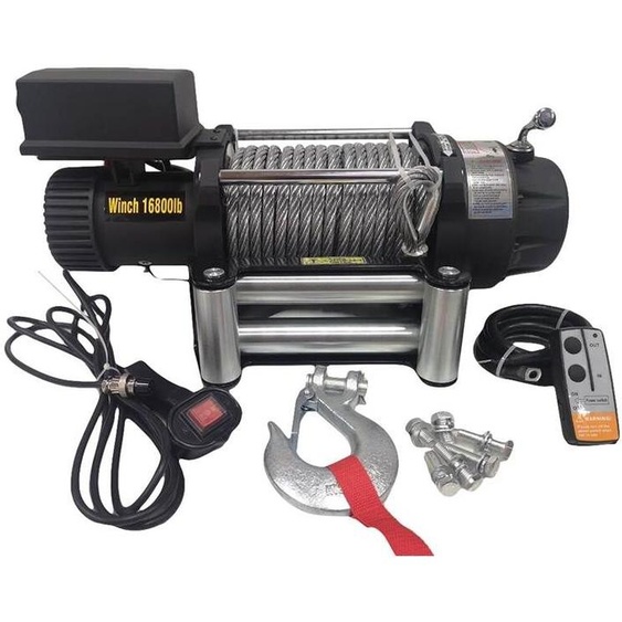 Varan Motors - SC16-8X-2 Treuil électrique 12V 7620KG 4500W, Treuil à câble longueur 26m Ø11mm