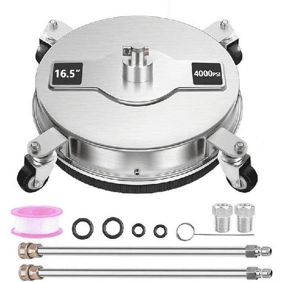Varan Motors - SSSC-01 Nettoyeur de surface pour nettoyeur haute pression 16.5 4000PSI en acier inoxydable avec roues, nettoyeur de terrasse et de sol