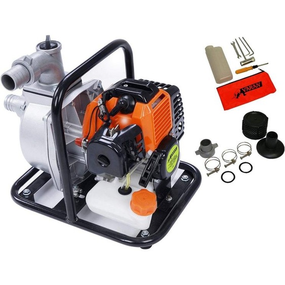Varan Motors - TT-WP520-15B Pompe à eau thermique Motopompe Essence 2T 1.5 52cc 3CV 15000 L/H