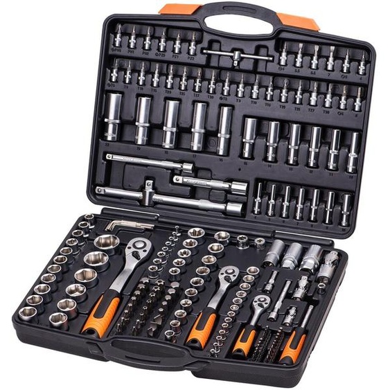Varan Motors - VT13019 Coffret clés à cliquets 171 pièces 1/2, 3/8, 1/4, jeu de douilles