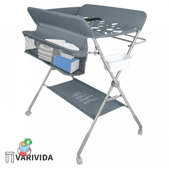 VARIVIDA LANGER 1 PLAN à langer pliable,style nuage amélioré  (gris foncé)