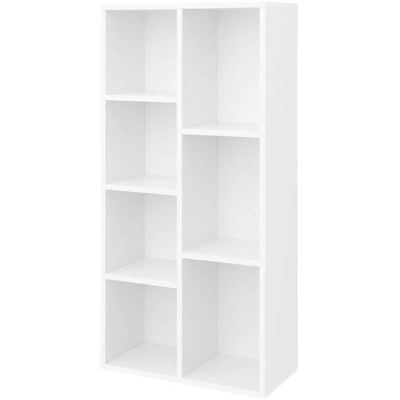 Songmics - vasagle Bibliothèque à 7 Compartiments, Étagère à 7 Cubes Ouverts, Rangement, pour Salon et Bureau, 50 x 24 x 106 cm (l x l x h), Style