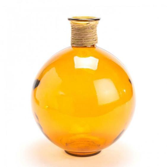 Vase Artémis Rafia 25cm ocre - Amadeus 20 Orange - Verre recyclé - Elégance - Chic