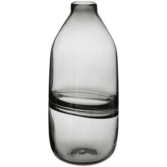 Vase bouteille Line en verre fumé gris 30cm