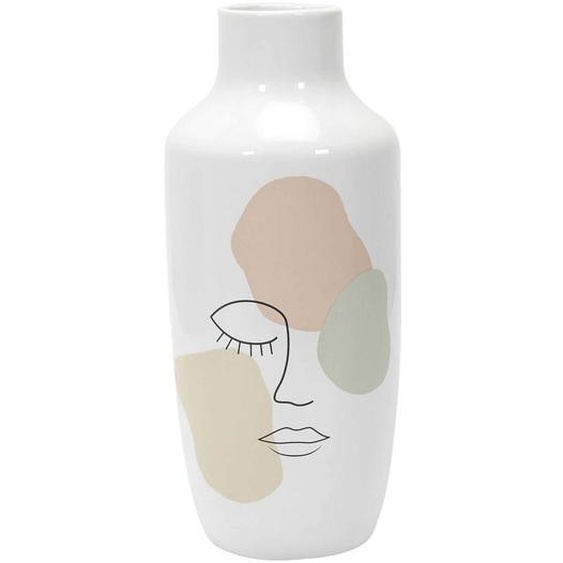 Vase Céramique Motif Visage - Hauteur 30 Cm -