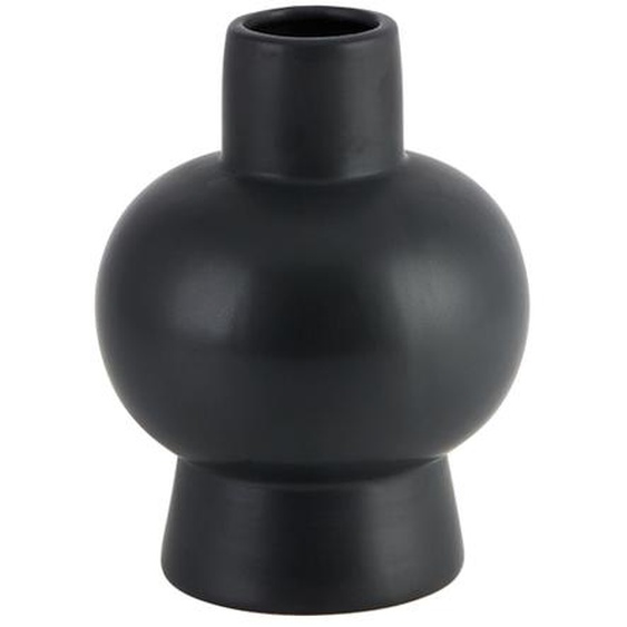 Vase céramique noir boule diam15X ht20.3cm