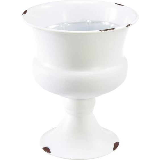 Vase coupe Blanc rouille Déco Shabby Chic Vintage Ø13,5cm H15cm