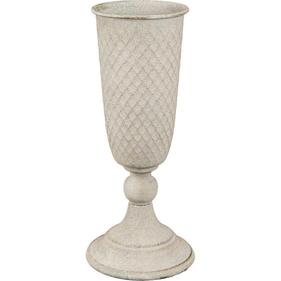 Vase coupe en métal Calice Vintage Gris Nostalgie Deko Ø10cm H24cm